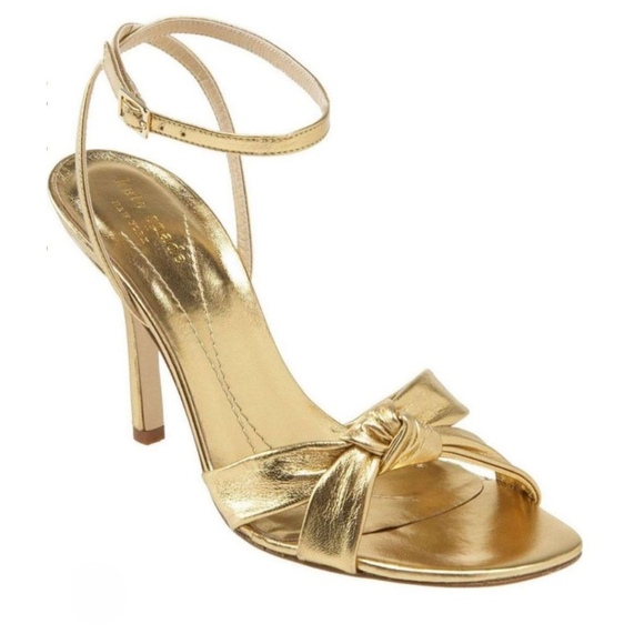 Kate Spade Shoes - KATE SPADE Loupe Ankle Strap Gold Metallic Leather Sandals Size 7.5
